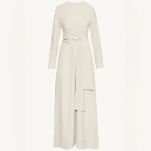 Isabella Tie Waist Maxi Dress - Oat Milk Xs
